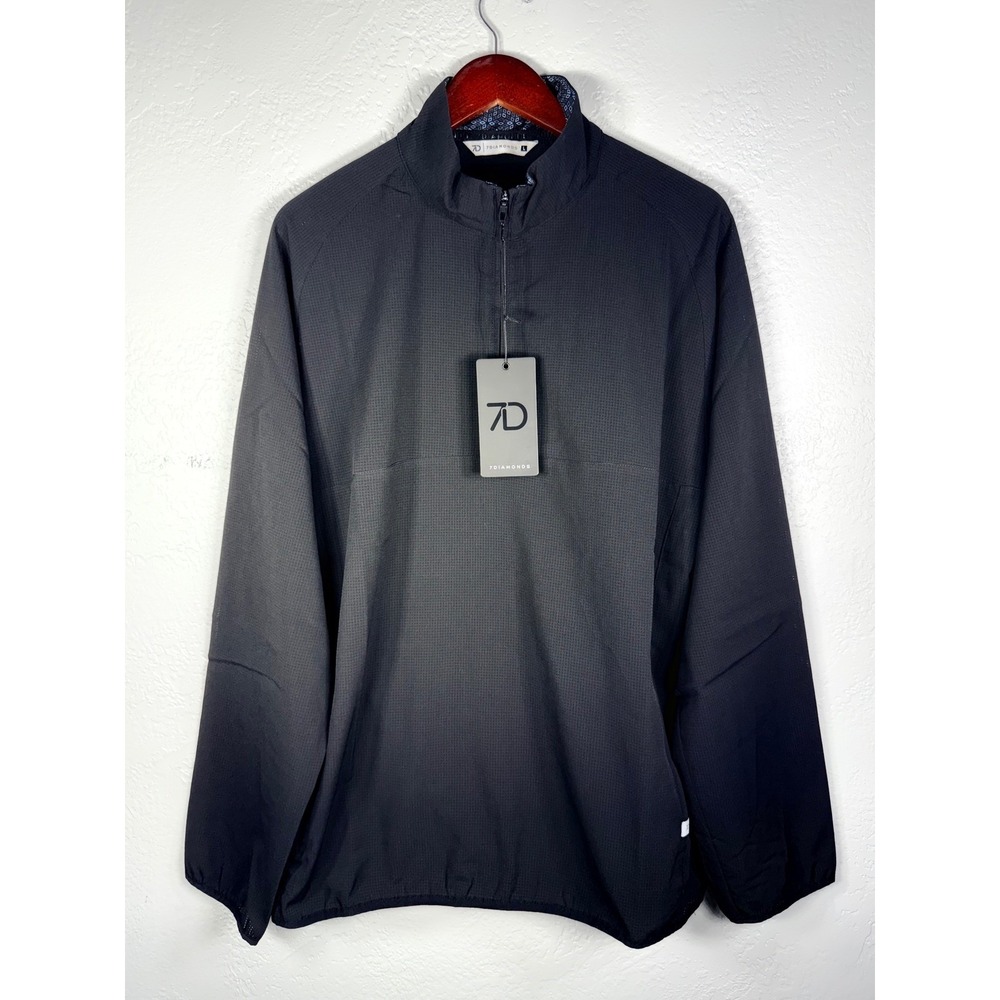 7 Diamonds Mens Oxygenate Quarter Zip Pullover Black SPV-1026 Size Large NWT